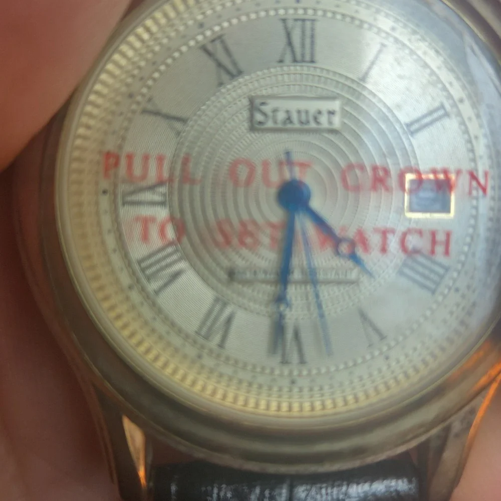 Stauer Gold and Black Men's Watch With Leather Band